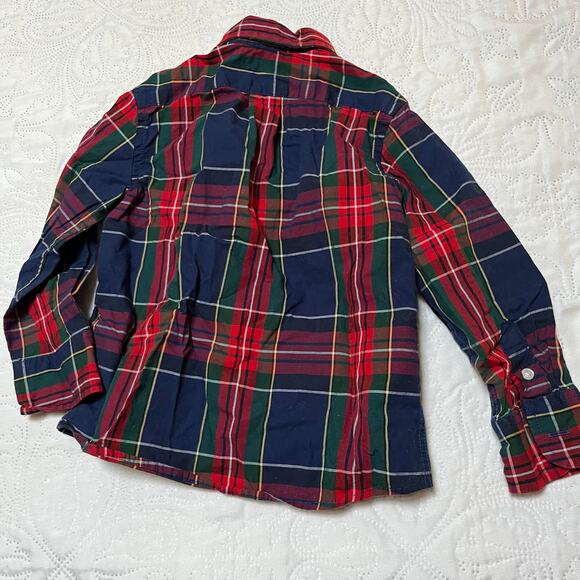 Crewcuts Holiday Plaid Button Up Shirt Size 2 - Picture 4 of 5